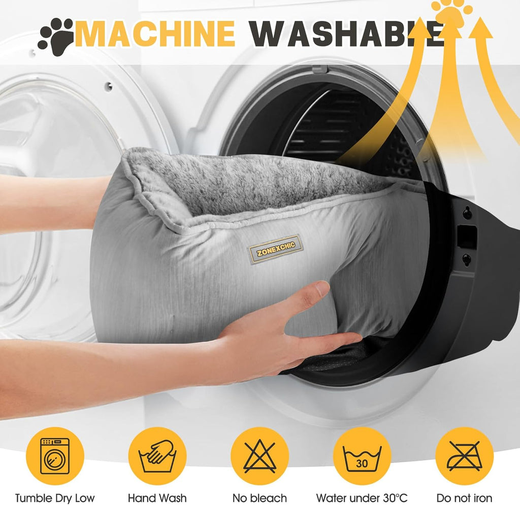 Dog Beds, Reversible Cooling and Warm Pet Bed - Premium Comfort for Anxiety Relief, Cozy Round Dog Bed with Super Soft Circle Styles for Small & Medium Pets, Non Skid Bottom & Washable