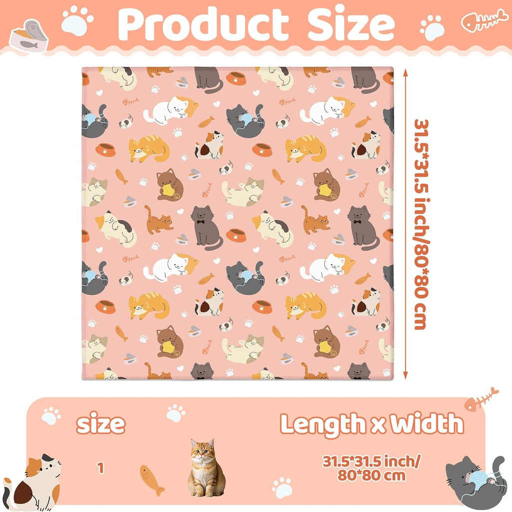 31.5" Cat Grooming Wrap - Pink Large Self-Adhesive Cat Restraint Wrap Cutting Nails Blanket Anti-Scratch Anti-Escape Multifunctional Swaddle Pet Tool for Pet Cleaning & Beauty (Within 22lbs)