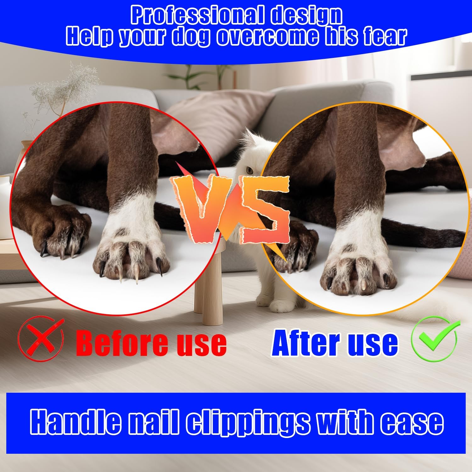 Dog Nail Scraper, Dog Nail File, Dog Nail Grinder,pet Nail Trimmer Tool More Convenient, with 2 Piece of Sandpaper Instead,Wooden Without Treat Box (Blcak)