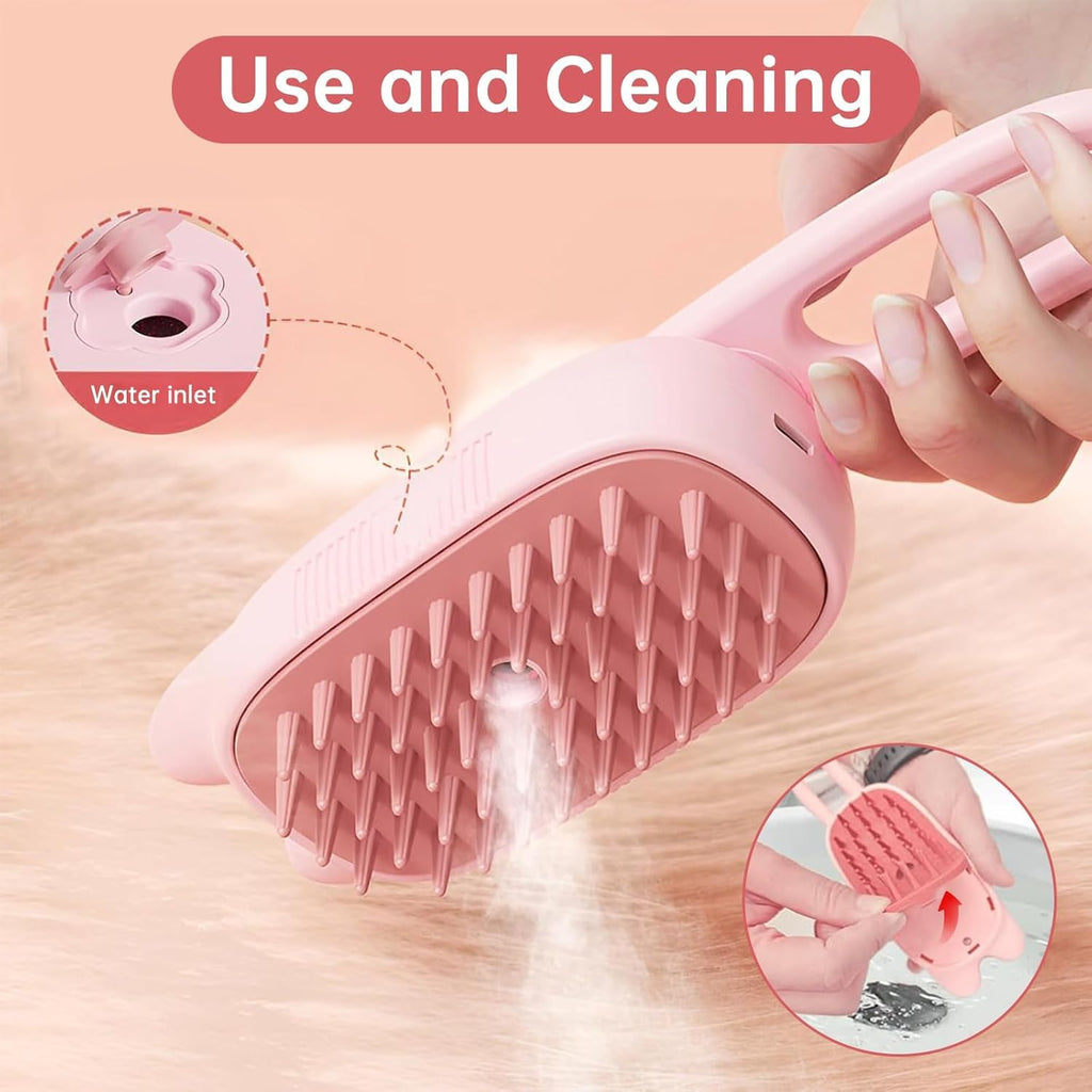 New Steam Brush for Cats, 3 in 1 Steam Comb for Shedding Dog Pet Hair Cleaning Brush for Spray Dog Grooming for Long & Short Haired Pets – Cat Hair Spritz Defur Comb