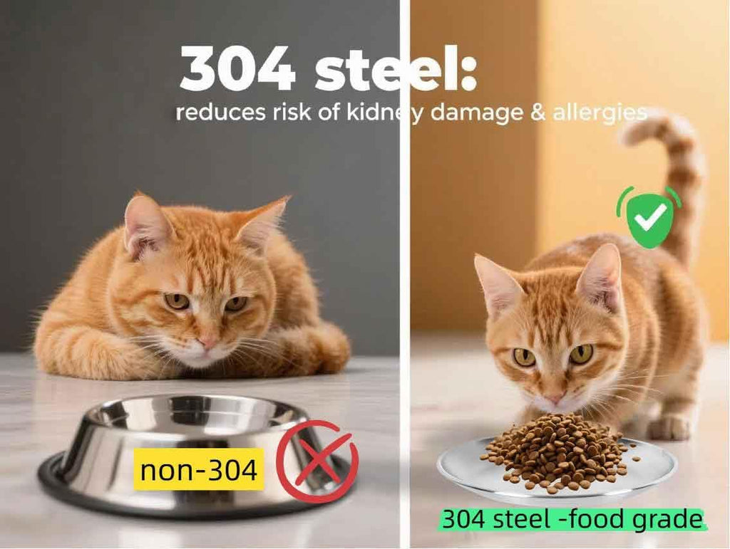 4-Pack Stainless Steel Cat Dish,Shallow cat Bowl,Cat Bowls Whisker Friendly,Grade 304 18/8, Dishwasher Safe,Easy to Clean