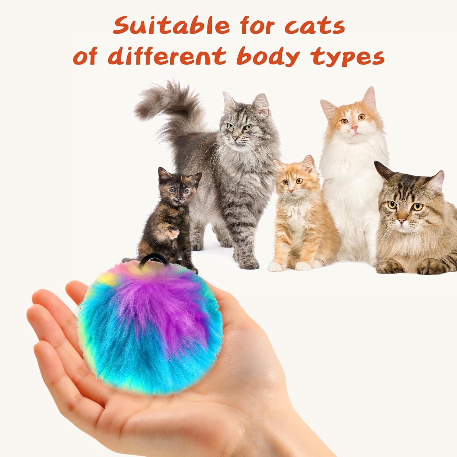 4Pcs Interactive Cat Toy Ball Hanging Cat Toys for Indoor Cats Toy Door Frame Retractable Cats Teaser Toys Silent Bell Kitten Play Chase Exercise Ball Mental Physical Stimulation for Breeds Species