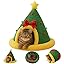 Christmas Tree Triangle Cat Cave Bed, Festive Pet Hideout with Plush Cushion,Cozy Semi-Enclosed Winter Bed with Wide Entrance,Holiday Home Décor for Cats & Small Pets (Circle, M)