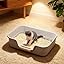 Semi Enclosed Cat Litter Box with Low Entry, High Wall Low Entry Litter Box for Indoor Cats, Litter Pan with High Sides for Indoor Pet Potty, Easy to Clean, Anti-Splashing (Grey)