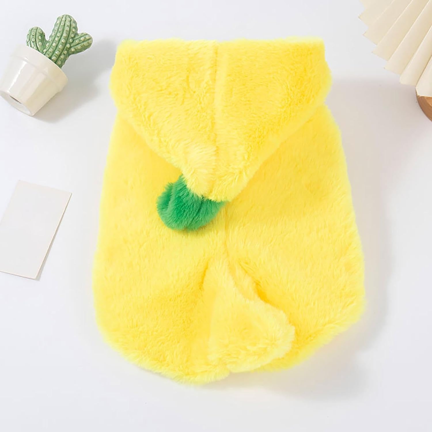 Dog Banana Costume, Banana Shaped Dog Winter Hoodie, Warm Soft Coat Jackets Dress Up Outfit Clothes for Small Puppy French Bulldog Chihuahua Teddy (S)