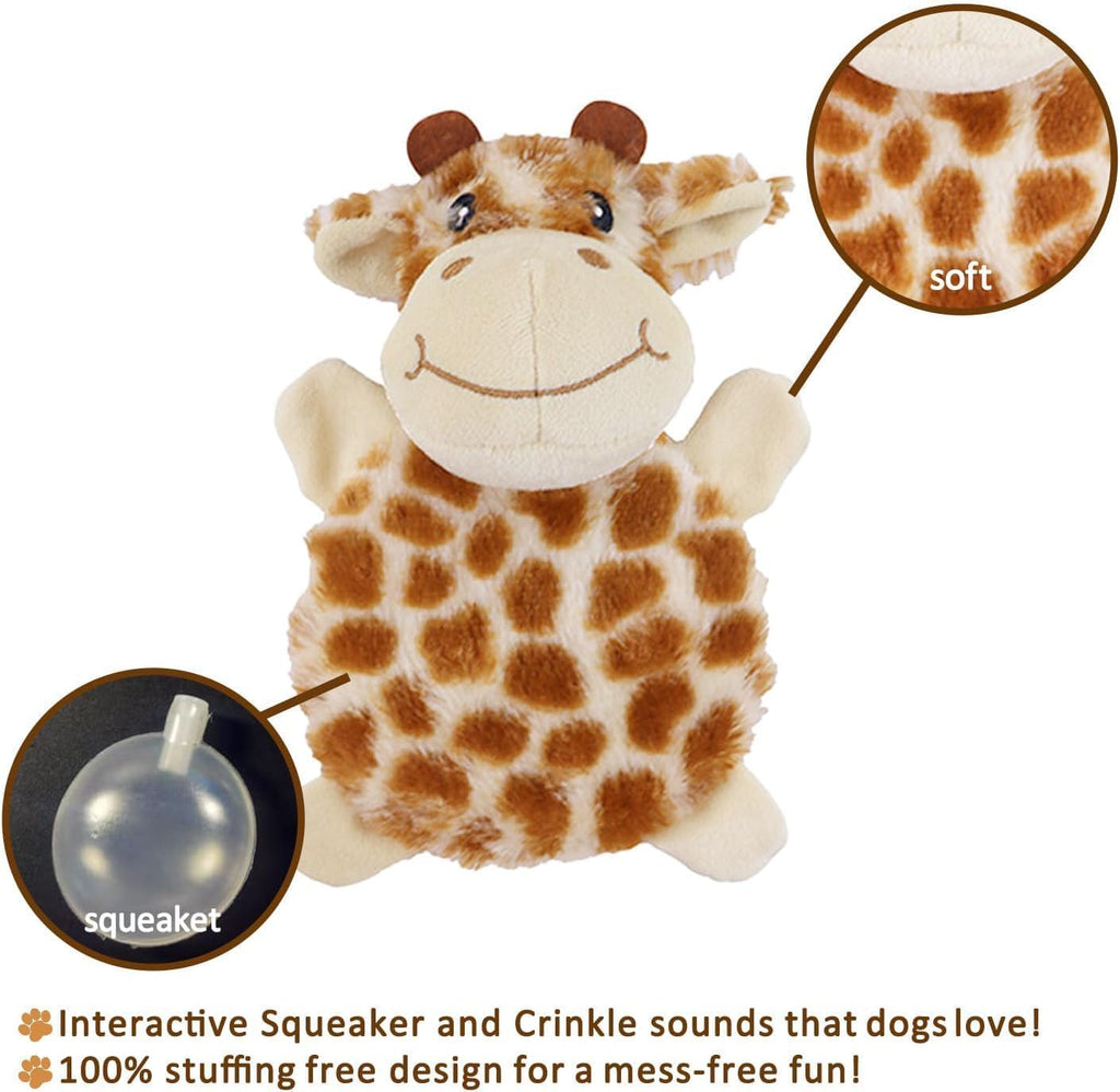 Upgraded Tough Squeaky Dog Toy for Aggressive Chewers, Ultra-Durable Plush Animals with Natural Materials, Interactive Crinkle Sound to Relieve Boredom for Medium Large Dogs
