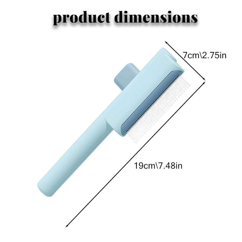 2026 Upgraded Pet Grooming Brush, Dogs And Cats Hair Brush with Release Button, Pet Deshedding & Flea Comb, Removes Fleas, Long & Short Comb Teeth