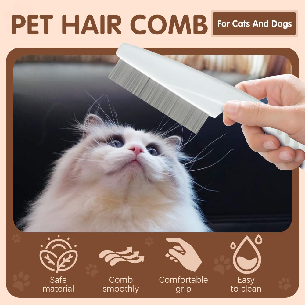 Pet Grooming Comb, Multifunctional Pet Hair Comb Flea and Tear Stain Removal, Dog Face Combs, Flea Comb for Dogs, Removes Crust, Mucus, Stain Combs for Grooming and Dehairing Face and Paws (Blue)