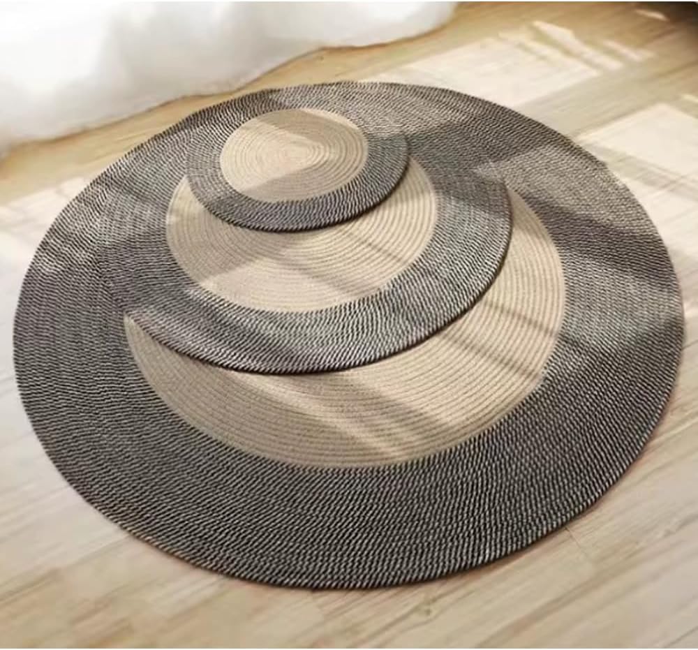 Premium Cotton Rope Area Rug for Cats, Cat Scratching Rug, Washable Round Vintage Reversible Woven Tassel Rugs, Wear-Resistant and Scratch-Resistant, Multiple Sizes (A#,40in)